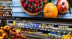 fruit on a large in-store screen